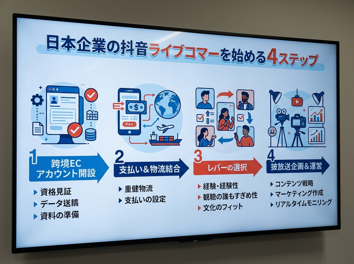 抖音 ライブコマース 日本企業 始め方|成功のための4手順